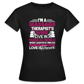 Massage Therapist Massage Therapist's Wife - Women's T-Shirt - black - Front - AI Model Female 172 dark (172cm)