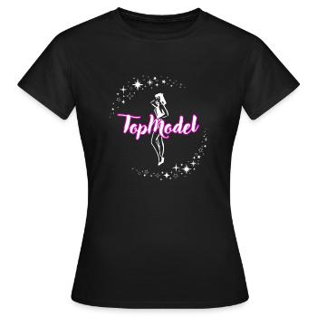 Runway Royalty : Top Model T-shirt - T-shirt Femme - noir - Devant - AI Model Female 172 dark (172cm)