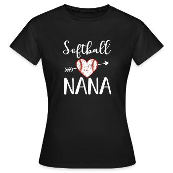 Softball Nana - Women's T-Shirt - black - Front - AI Model Female 172 dark (172cm)