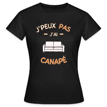Ich kann nicht, ich habe ein Sofa - Frauen T-Shirt - Schwarz - Vorne - AI Model Female 172 dark (172cm)