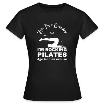 Oui, je suis une grand-mère de Pilates grand-mère pour le cours de Pilates - T-shirt Femme - noir - Devant - AI Model Female 172 dark (172cm)