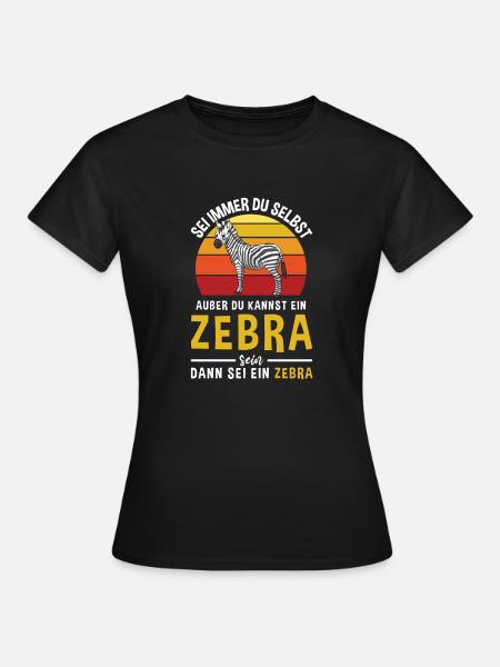 Afrika Zebrastreifen Pferd Tier Zebra - Frauen T-Shirt - Schwarz