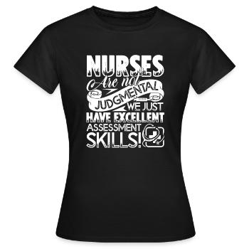 Nurse Nurses Excellent Skills - Women's T-Shirt - black - Front - AI Model Female 172 dark (172cm)
