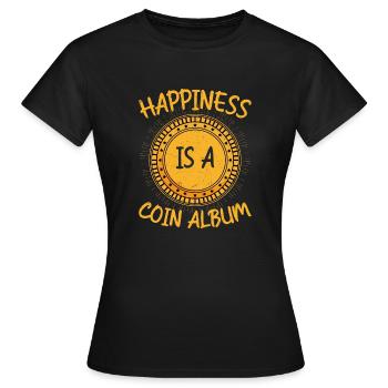 Album of Happiness: A Coin Collector's Delight - Frauen T-Shirt - Schwarz - Vorne - AI Model Female 172 dark (172cm)