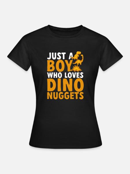 Dino Nuggets Dinosaurier Chicken Nuggets - T-shirt dam - svart