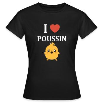 Simple multiples small hearts saint valentin flat - T-shirt Femme - noir - Devant - AI Model Female 172 dark (172cm)