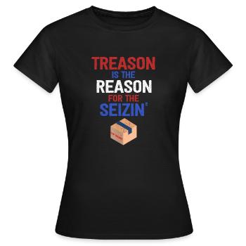 La trahison est la raison du raid du FBI de Seizin - T-shirt Femme - noir - Devant - AI Model Female 172 dark (172cm)