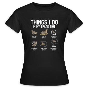 Wachtel Vogel - Frauen T-Shirt - Schwarz - Vorne - AI Model Female 172 dark (172cm)