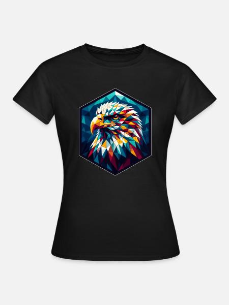 White-tailed eagle in polygon representation - Women's T-Shirt - black