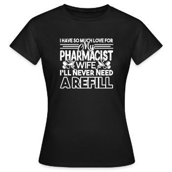 Pharmacist Pharmacist Wife - Women's T-Shirt - black - Front - AI Model Female 172 dark (172cm)
