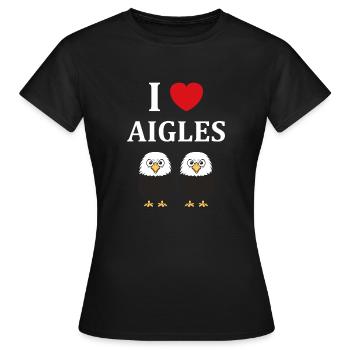 Citation humour Oiseau aigle - T-shirt Femme - noir - Devant - AI Model Female 172 dark (172cm)