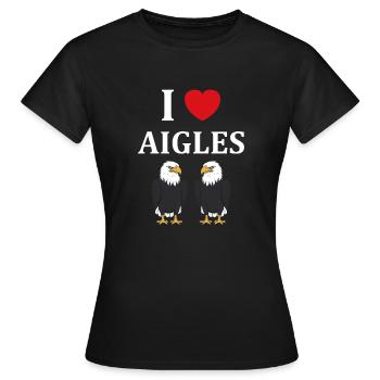 Citation humour Oiseau aigle - T-shirt Femme - noir - Devant - AI Model Female 172 dark (172cm)