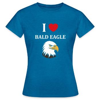 Citation humour Oiseau aigle - T-shirt Femme - bleu saphir antique chiné - Devant - AI Model Female 172 dark (172cm)