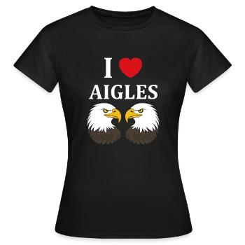 Citation humour Oiseau aigle - T-shirt Femme - noir - Devant - AI Model Female 172 dark (172cm)