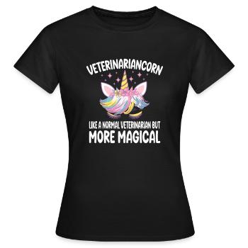 Funny Veterinariancorn Veterinarian Gifts - Women's T-Shirt - black - Front - AI Model Female 172 dark (172cm)