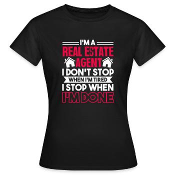 Real Estate Agent Real Estate Agent Job - Women's T-Shirt - black - Front - AI Model Female 172 dark (172cm)