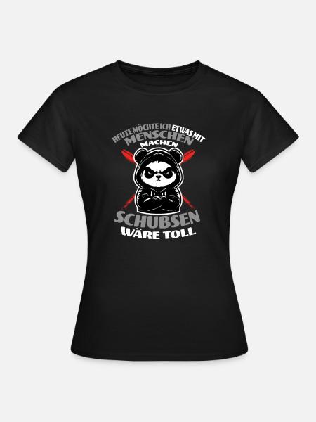 Panda wants to do something with humans - Women's T-Shirt - black