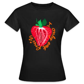 I only eat fruits - Frauen T-Shirt - Schwarz - Vorne - AI Model Female 172 dark (172cm)