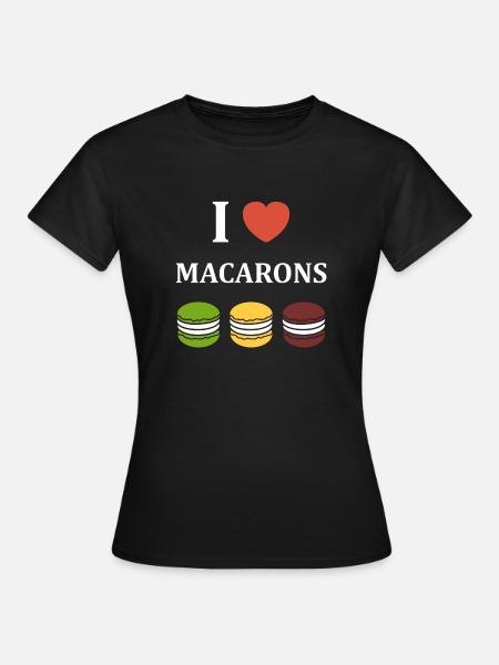 Ich liebe Makronen - Frauen T-Shirt - Schwarz