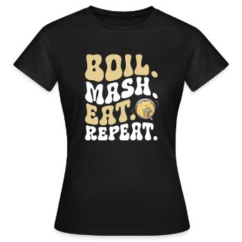 Purée de pommes de terre Purée de pommes de terre - T-shirt Femme - noir - Devant - AI Model Female 172 dark (172cm)