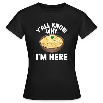Purée de pommes de terre Purée de pommes de terre - T-shirt Femme - noir - Devant - AI Model Female 172 dark (172cm)