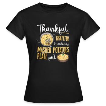 Purée de pommes de terre Purée de pommes de terre - T-shirt Femme - noir - Devant - AI Model Female 172 dark (172cm)