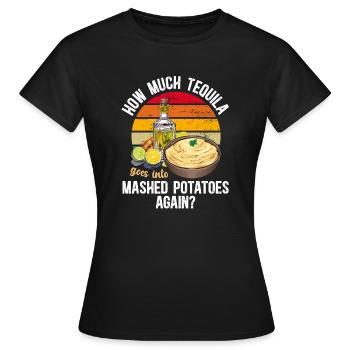 Purée de pommes de terre Purée de pommes de terre - T-shirt Femme - noir - Devant - AI Model Female 172 dark (172cm)