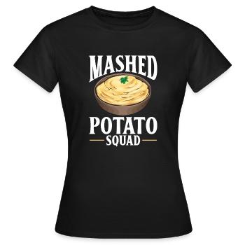 Purée de pommes de terre Purée de pommes de terre - T-shirt Femme - noir - Devant - AI Model Female 172 dark (172cm)