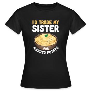 Purée de pommes de terre Purée de pommes de terre - T-shirt Femme - noir - Devant - AI Model Female 172 dark (172cm)