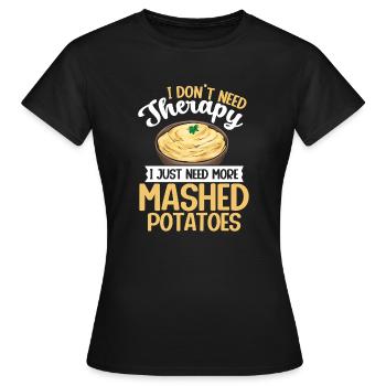 Purée de pommes de terre Purée de pommes de terre - T-shirt Femme - noir - Devant - AI Model Female 172 dark (172cm)