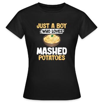 Purée de pommes de terre Purée de pommes de terre - T-shirt Femme - noir - Devant - AI Model Female 172 dark (172cm)