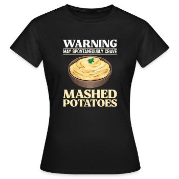 Purée de pommes de terre Purée de pommes de terre - T-shirt Femme - noir - Devant - AI Model Female 172 dark (172cm)