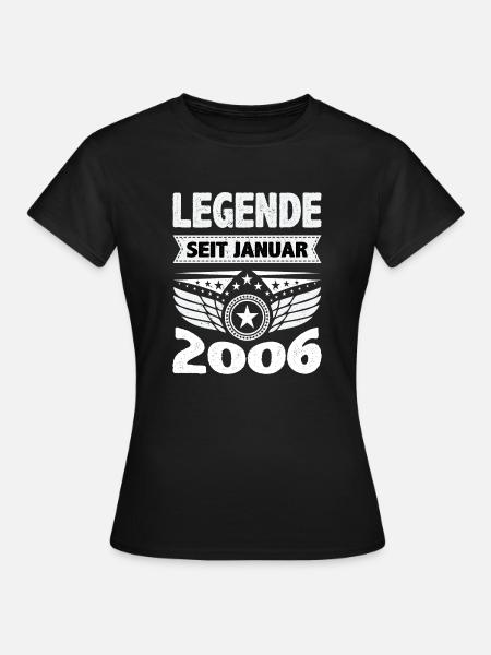 Januari 2006 Legende voor 18 jaar man vrouw - Vrouwen T-shirt - zwart