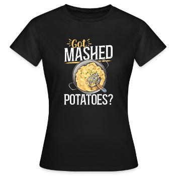 Purée de pommes de terre Purée de pommes de terre - T-shirt Femme - noir - Devant - AI Model Female 172 dark (172cm)
