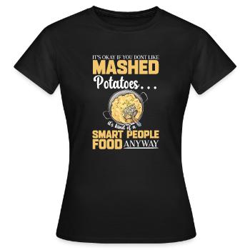 Purée de pommes de terre Purée de pommes de terre - T-shirt Femme - noir - Devant - AI Model Female 172 dark (172cm)