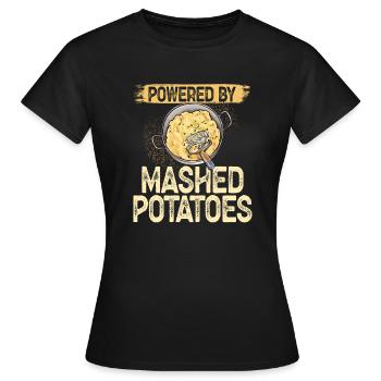 Purée de pommes de terre Purée de pommes de terre - T-shirt Femme - noir - Devant - AI Model Female 172 dark (172cm)
