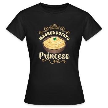 Purée de pommes de terre Purée de pommes de terre - T-shirt Femme - noir - Devant - AI Model Female 172 dark (172cm)