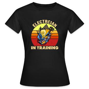 Électricien en formation Technicien d’éclairage Profession de lampe - T-shirt Femme - noir - Devant - AI Model Female 172 dark (172cm)