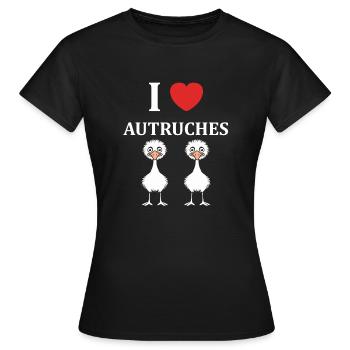 Humorvolles Strauß-Zitat - Frauen T-Shirt - Schwarz - Vorne - AI Model Female 172 dark (172cm)