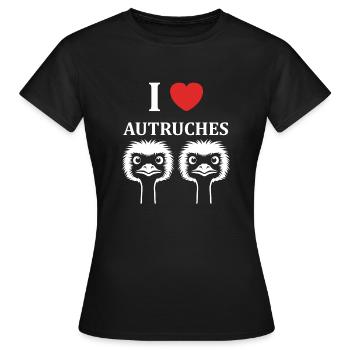 Humorvolles Strauß-Zitat - Frauen T-Shirt - Schwarz - Vorne - AI Model Female 172 dark (172cm)