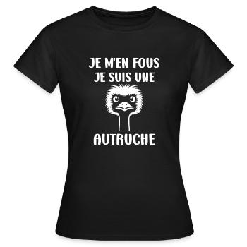 Humorvolles Strauß-Zitat - Frauen T-Shirt - Schwarz - Vorne - AI Model Female 172 dark (172cm)