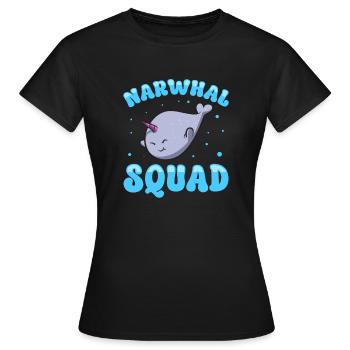 Narval Licorne Baleine - T-shirt Femme - noir - Devant - AI Model Female 172 dark (172cm)