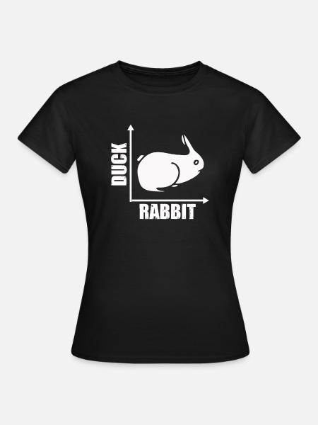 Wittgensteins Hasen-Enten-Illusion - Frauen T-Shirt - Schwarz