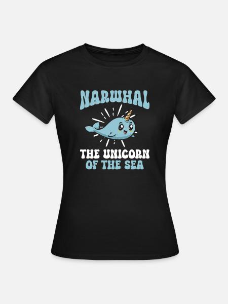 Narwal Einhornwal - Frauen T-Shirt - Schwarz
