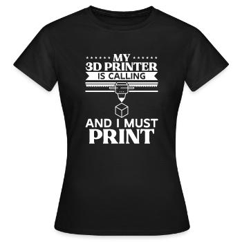 3D Printer 3D Printing - Women's T-Shirt - black - Front - AI Model Female 172 dark (172cm)