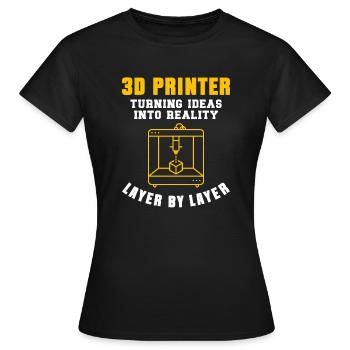 3D Drucker 3D Druck - Frauen T-Shirt - Schwarz - Vorne - AI Model Female 172 dark (172cm)