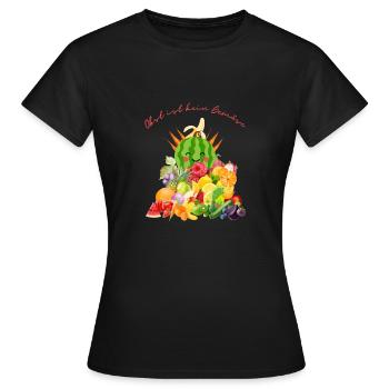 Le fruit n’est pas un légume - vivez de manière durable - T-shirt Femme - noir - Devant - AI Model Female 172 dark (172cm)