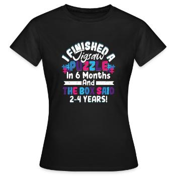 J’ai terminé une pièce de résolution de puzzle - T-shirt Femme - noir - Devant - AI Model Female 172 dark (172cm)