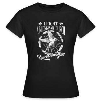Facilement distrait par les hirondelles rustiques - T-shirt Femme - noir - Devant - AI Model Female 172 dark (172cm)