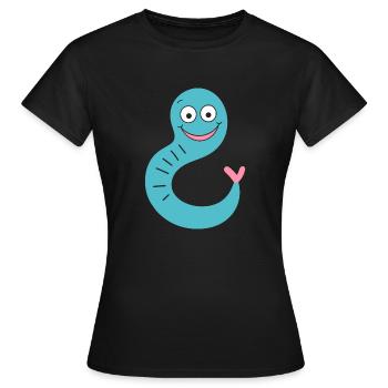 vers de terre - T-shirt Femme - noir - Devant - AI Model Female 172 dark (172cm)